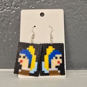 Girl with a Pearl Earring Perler Bead Earrings